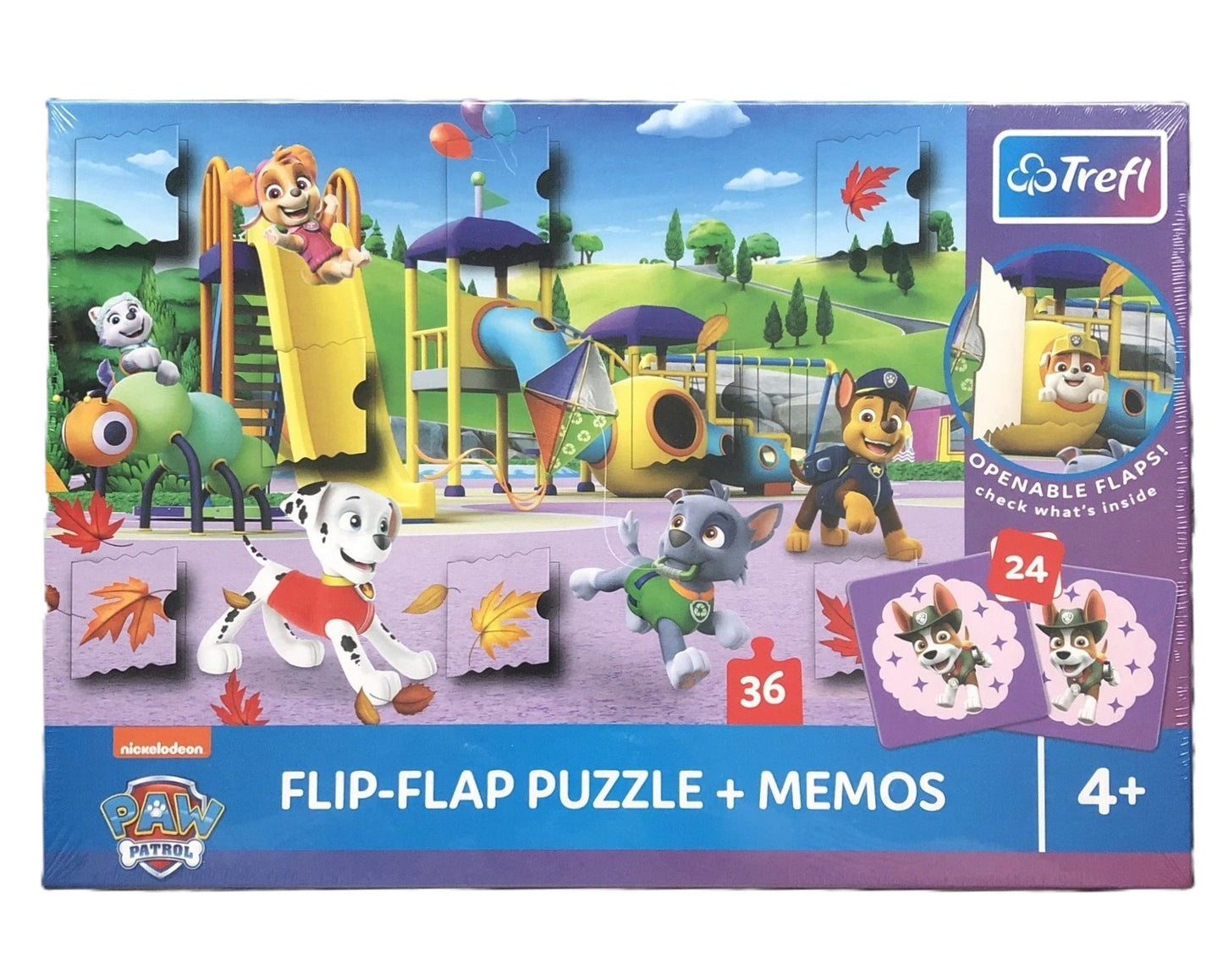 Trefl 36 Piece Viacom Kids Boys Flip Flap Paw Patrol Park Jigsaw Puzzle + Memo