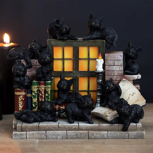 Black Cat Resin Ornament Figurine Single/Set - 12 Different Designes