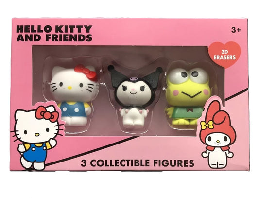 Hello Kitty 3 Collectible 3D Erasers Hello Kitty Kuromi And Keroppi