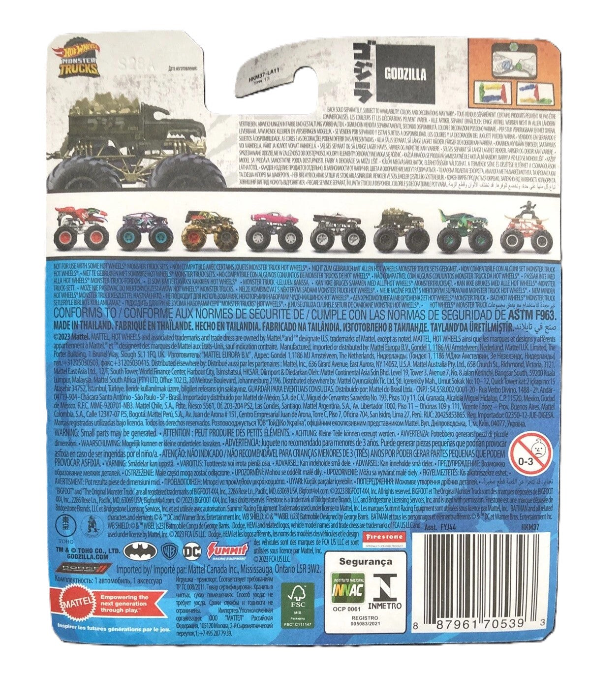 Hot Wheels Monster Trucks Godzilla 1:64 Scale, FYJ44