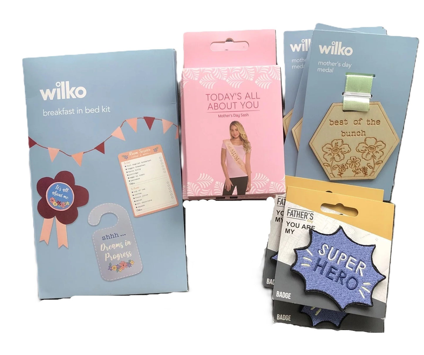 Mother’s And Father’s Day Bundle Badges Sash Breakfast In Bed Kit