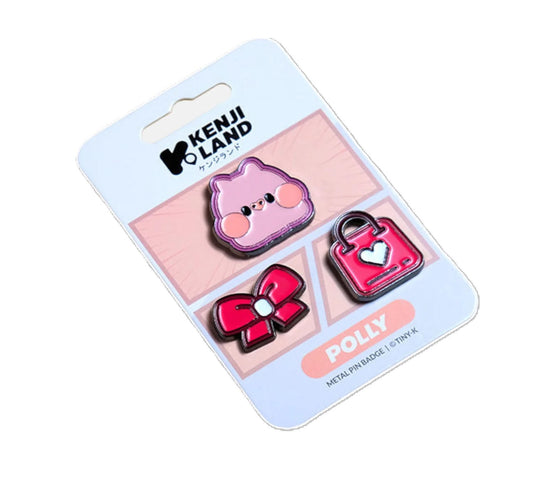 Kenji Land Tiny-K Polly Metal Pin Badges