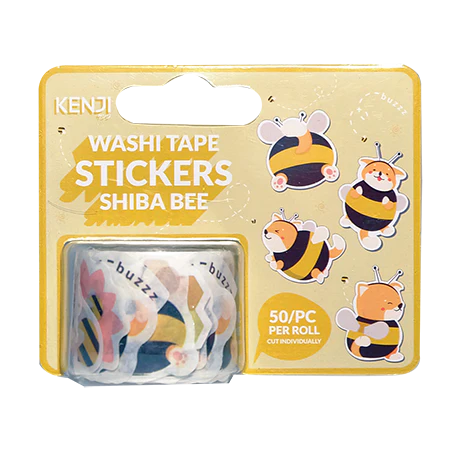 Kenji Washi Tape Stickers Shiba Bee 50 Stickers