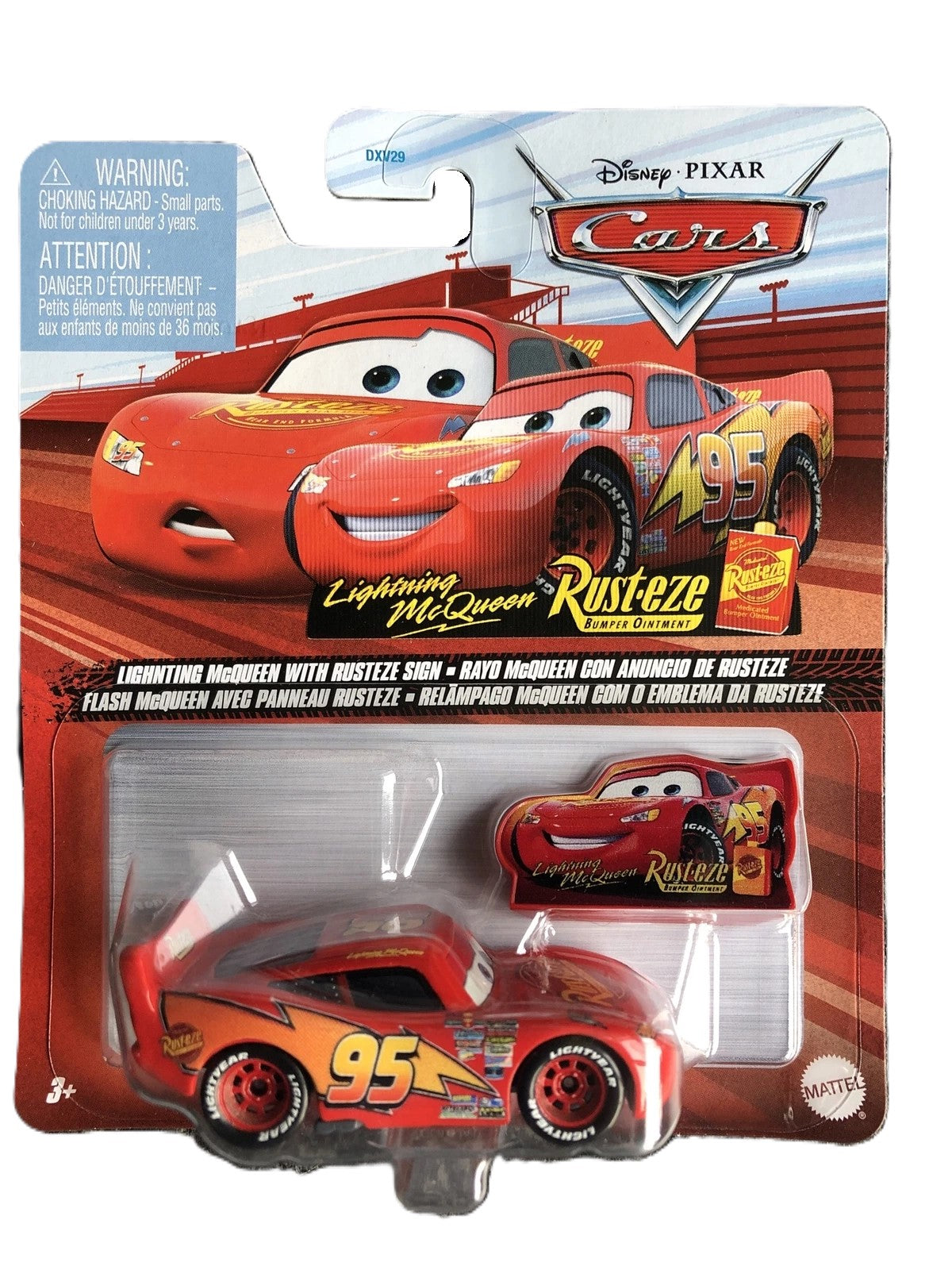 Disney Pixar Cars 2022 Metal Lightning McQueen with Rusteze Sign DXV29