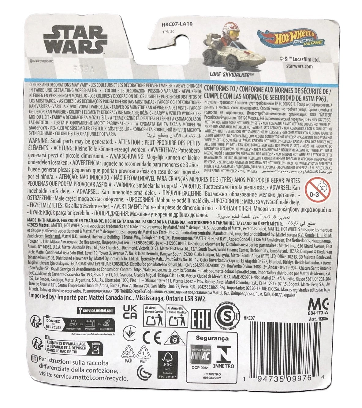 Hot Wheels Racer Verse - Star Wars - Luke Skywalker HKB86 2023