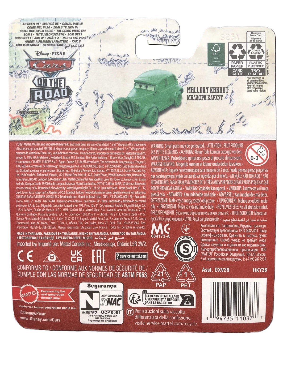 Disney Pixar Cars On the Road Mallory Karhut DXV29