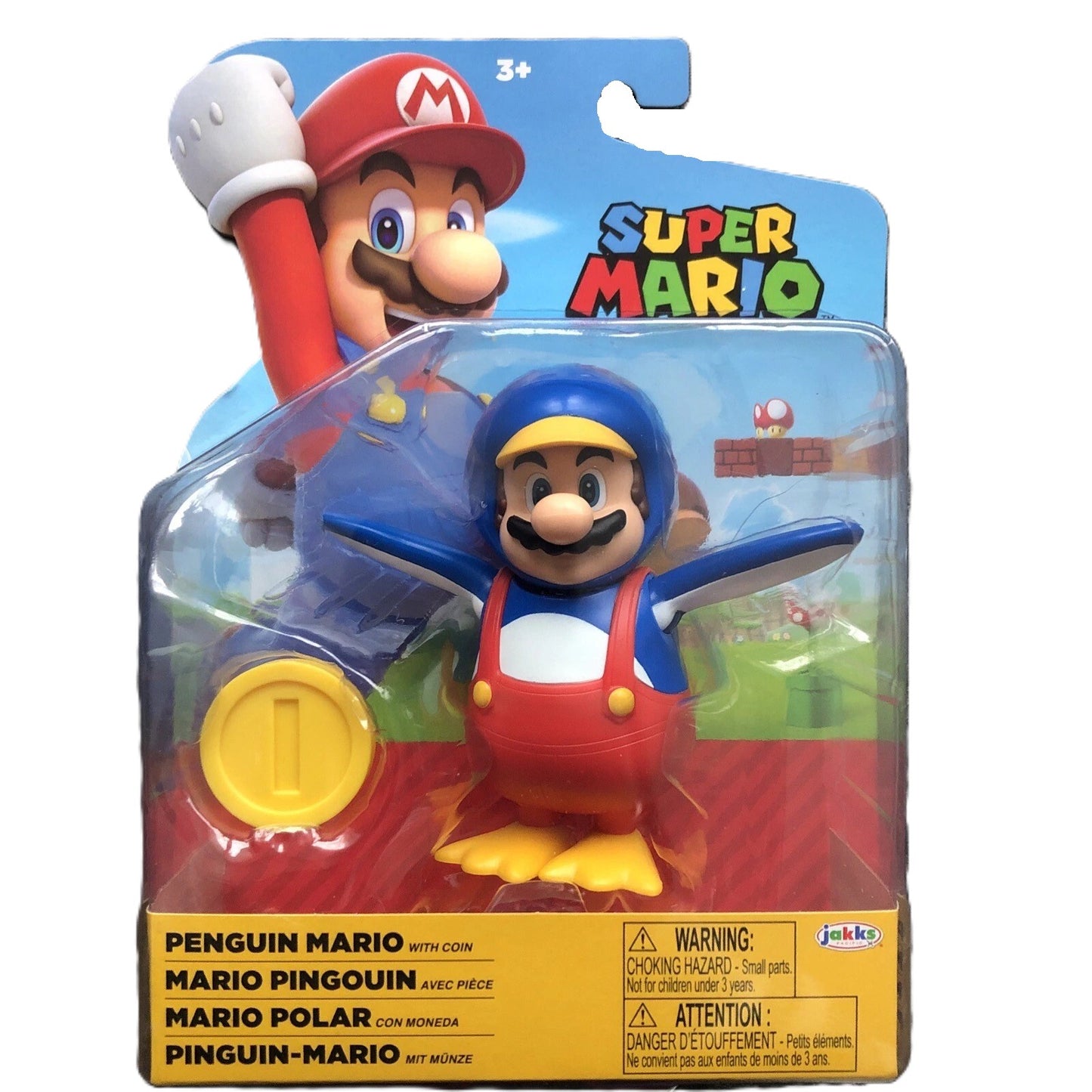 Nintendo Super Mario PENGUIN MARIO 4" Figure + Coin