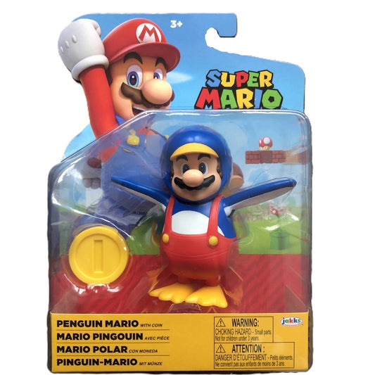 Nintendo Super Mario PENGUIN MARIO 4" Figure + Coin