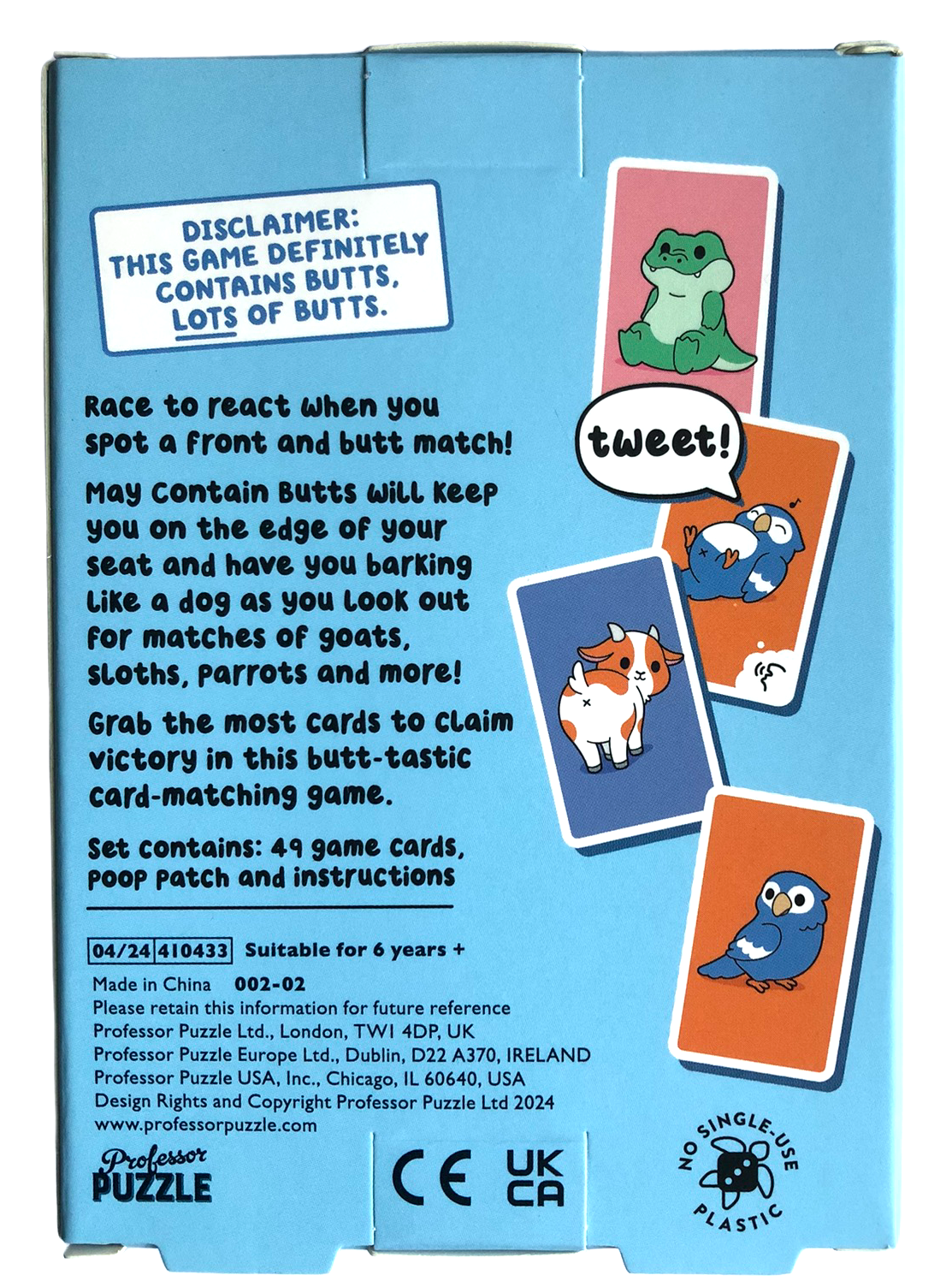 Professor PUZZLE May Contain Butts Card Game