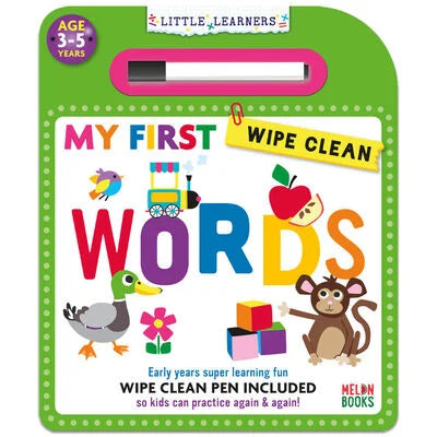 Little Learners My First Words Wipe Clean Hardback by Melon Books