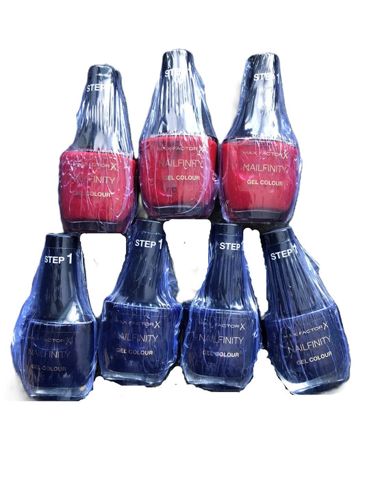 Max Factor Nailfinity Step 1 Nail Varnish Lot 2 Colours (7 In Total)