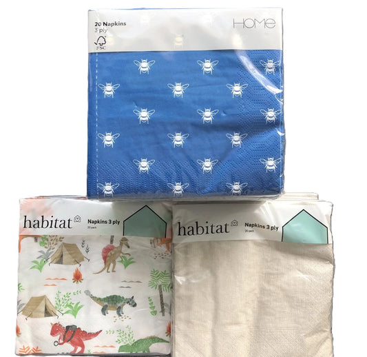 HOME Party Napkins Lot Of 11 Packs (20 Napkins Each)