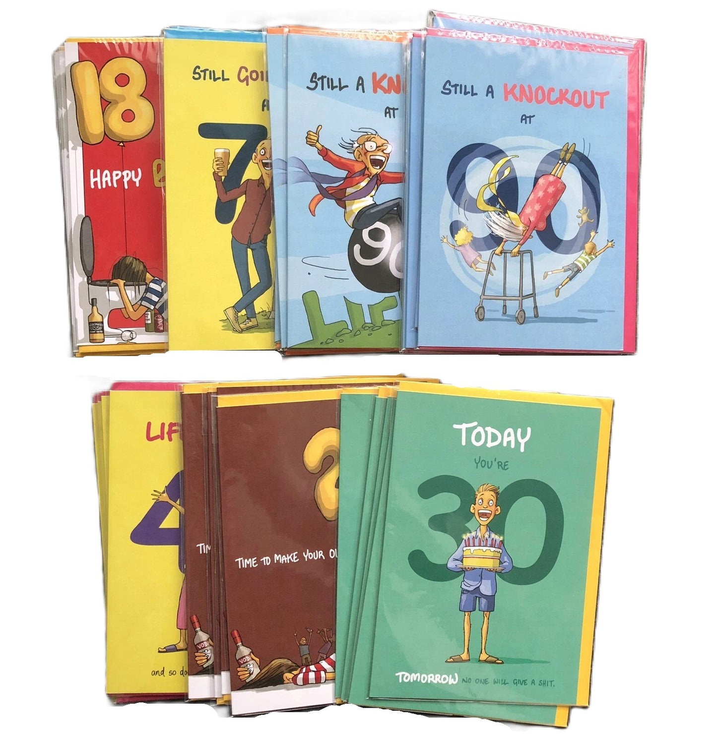 Brainbox Candy Funny Numbered Birthday Cards Bundle Lot