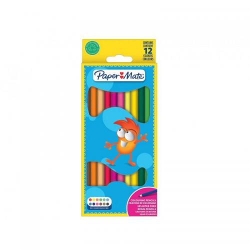Paper Mate Children's Pre-Sharpened Coloured Pencils Assorted Colours (Pack 12) 2166490