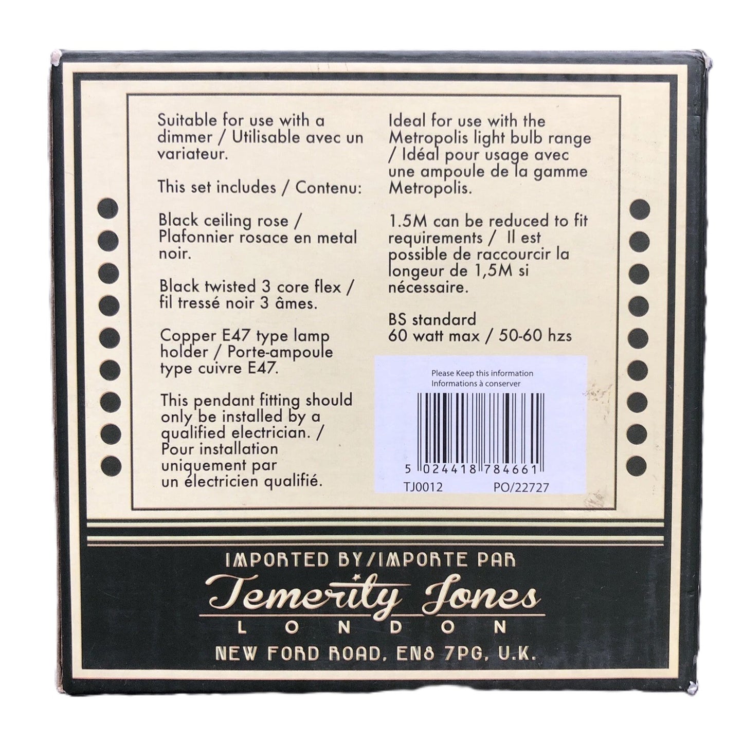 Metropolis Industrial Style Pendant Light Fitting Decorative Brass & Chrome