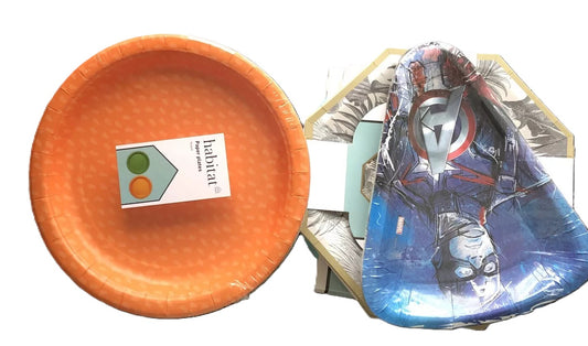 Habitat Paper Plates Lot 3 Different Designs + 1 Set Marvel Plates