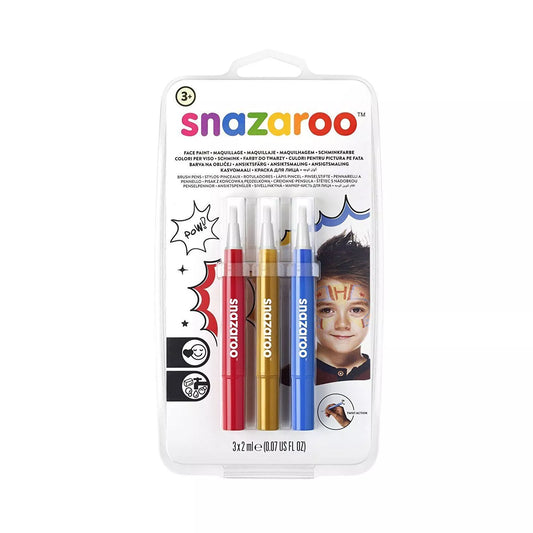 Snazaroo Adventure Brush Pen Face Paint 3 Pack