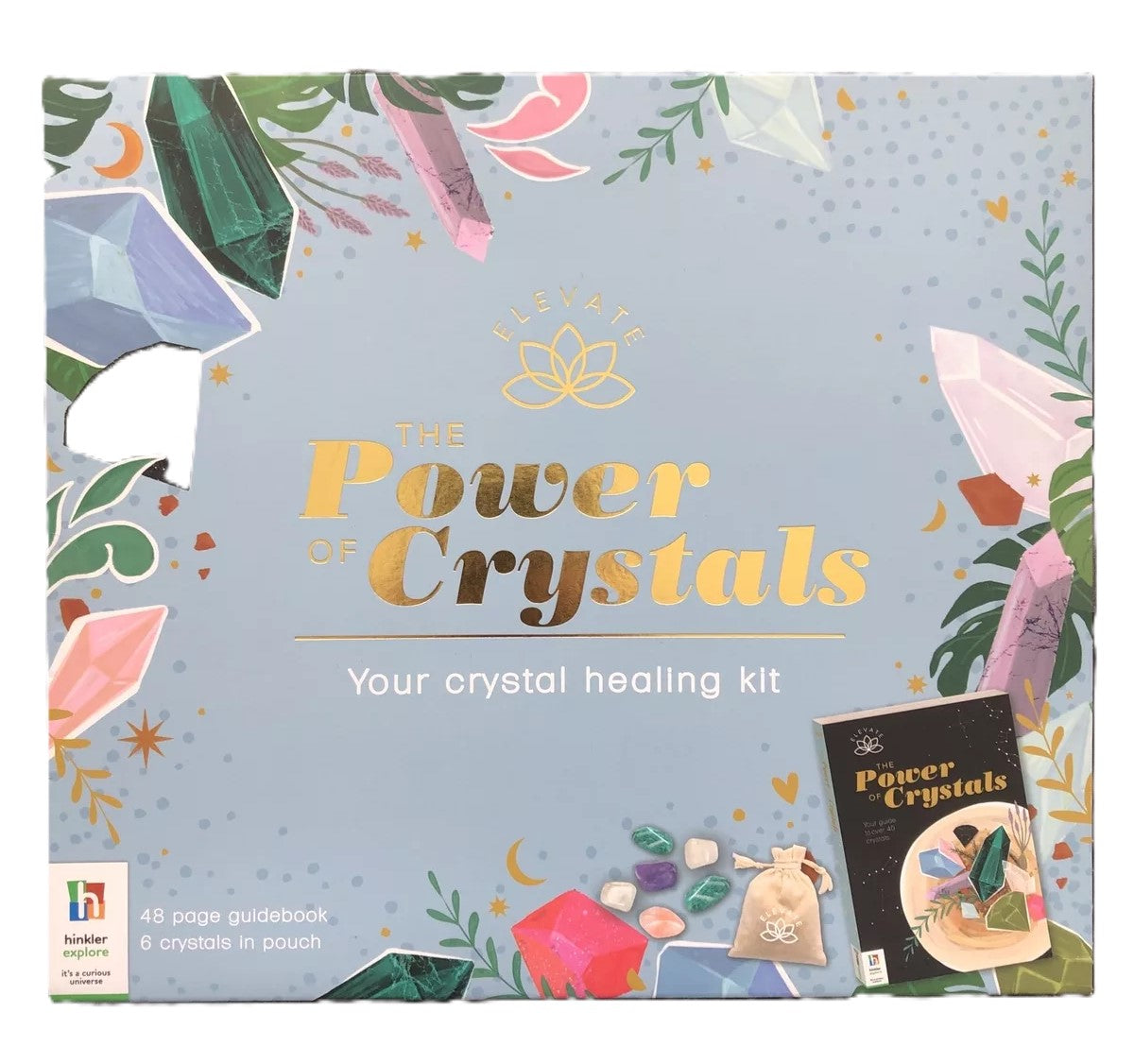 The Power of Crystals Healing Kit (48-Page Guidebook & 6 Crystals in Pouch)