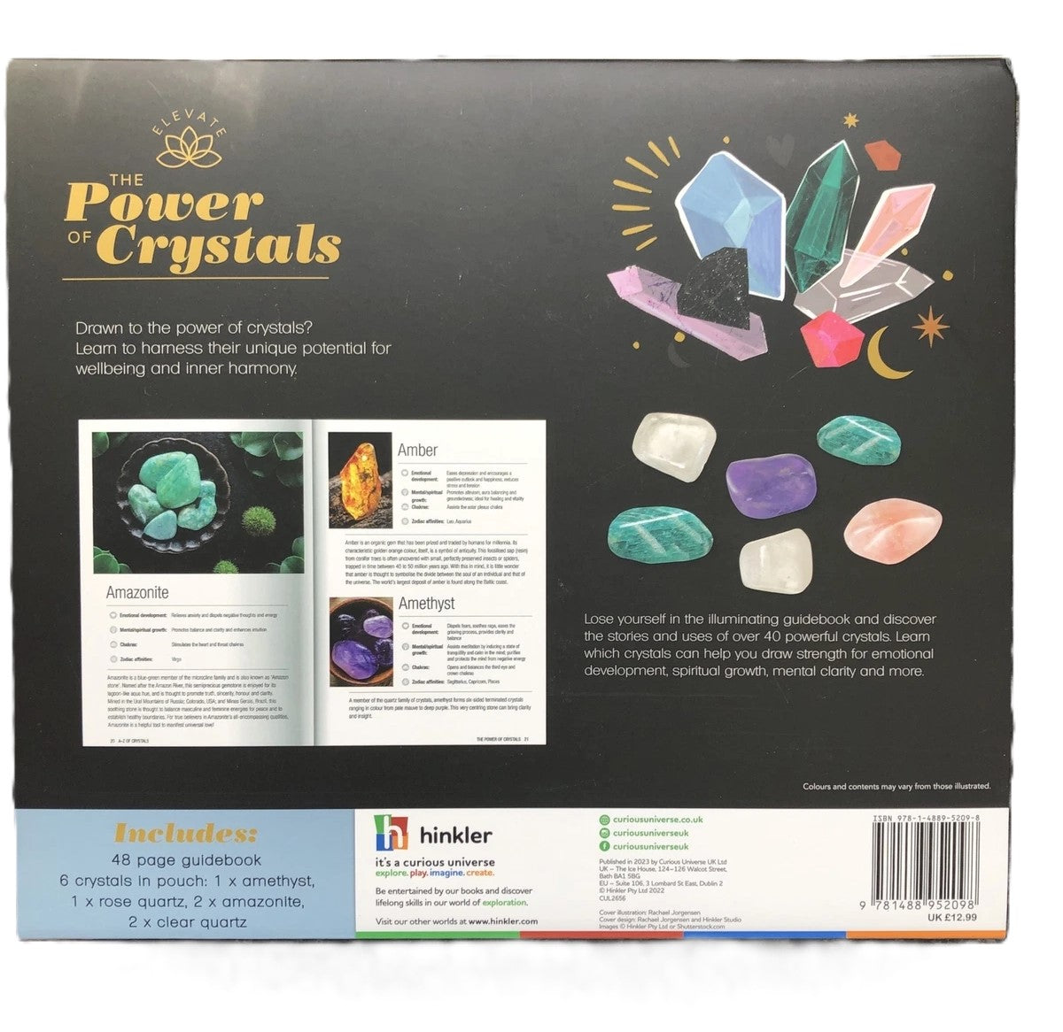 The Power of Crystals Healing Kit (48-Page Guidebook & 6 Crystals in Pouch)