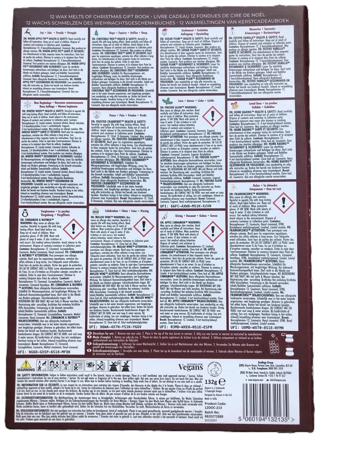 Airpure 12 Nights of Christmas Scented Wax Melts Gift Book